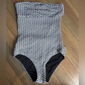 Onia Blue and White one piece swim